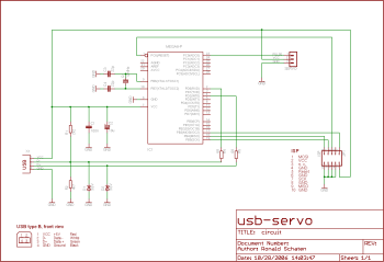 Die Schaltung umfaßt nur ein paar Standard-Bauteile. Darunter befindet sich kein spezieller USB-Chip.