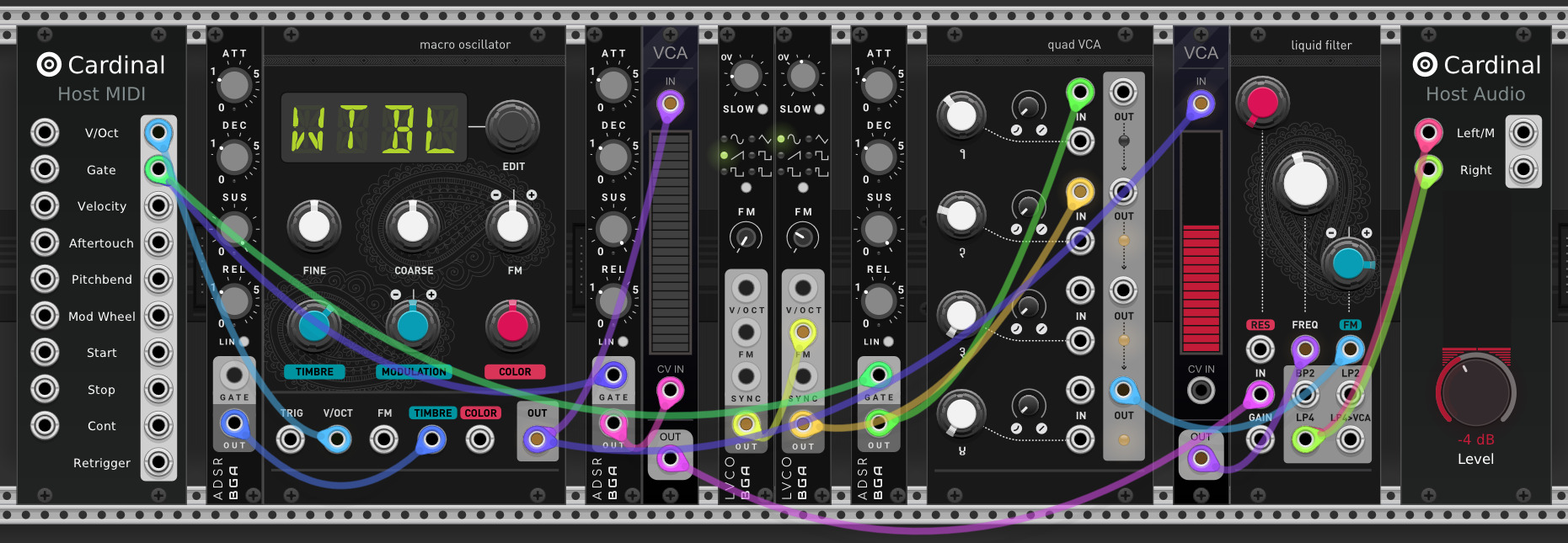 Cardinal modularer Synthesizer in Software Die Schatenseite
